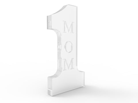 4.3W x 8.6H x 0.7D Number 1 MOM Tabletop Gift Holiday Gift Mother's Day Gift
