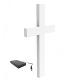 White Cross, Christian LIGHTED Church Sign white Plexiglass LED Light w/ AA