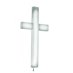 Cross, Christian LIGHTED Church Sign White Plexiglass LED Light 11673