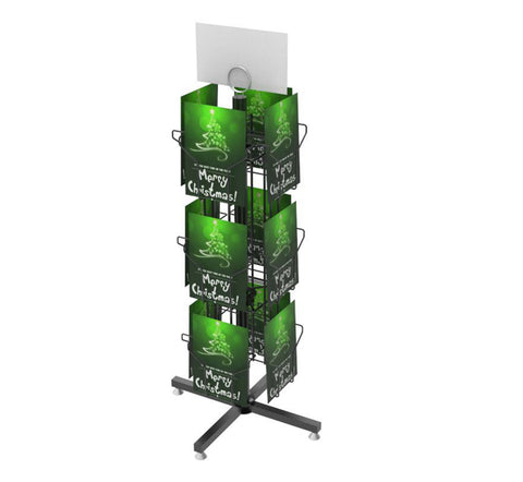 Postal Card Rack Standing 12_Vertical_Pockets_White_Display,_Greeting_Post_Card_Christmas_Holiday ...
