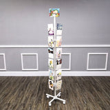 10 Tiered Greeting Card Rack for Floor, 40 Pockets, with Sign Clip, Rotating