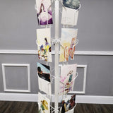 10 Tiered Greeting Card Rack for Floor, 40 Pockets, with Sign Clip, Rotating