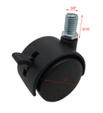 2 Threaded Stem Casters 10mm Stem Thread Diameter 9/16 (15mm) Stem Length 4PK