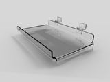 Clear Acrylic Plexiglass Slatwall Shelf with Lip 11709 12B