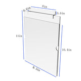 Clear Plexiglass Acrylic Slatwall Literature Holder Portrait 8.5x10.3 inch