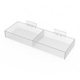 Clear Acrylic Bin Transparent Plexiglass Organizer Tray Slatwall Basket Double
