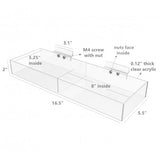 Clear Acrylic Bin Transparent Plexiglass Organizer Tray Slatwall Basket Double