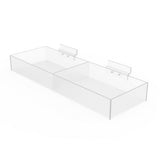 Clear Acrylic Bin Transparent Plexiglass Organizer Tray Slatwall Basket Double