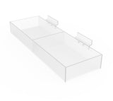 Clear Acrylic Bin Transparent Plexiglass Organizer Tray Slatwall Basket Double