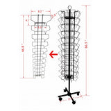 8 Wide Pocket (Fits 7x5, 44 Pockets) Horizontal Greeting Card Display Spinning Greeting Holiday Card Rack Floor Stand. Pocket Size: 8Wide X 7.5+High, 44 Pockets.11712-BLACK