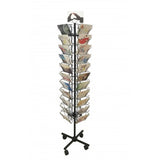 8 Wide Pocket (Fits 7x5, 44 Pockets) Horizontal Greeting Card Display Spinning Greeting Holiday Card Rack Floor Stand. Pocket Size: 8Wide X 7.5+High, 44 Pockets.11712-BLACK
