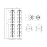 DVD, CD, BlueRay, Literature,Greeting Card Postcard Rack Display High Capacity 128 Adjustable Pockets 5.1 to 10.6 Wide, up to 8 Tall Cards11877