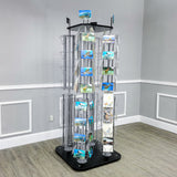 DVD, CD, BlueRay, Literature,Greeting Card Postcard Rack Display High Capacity 128 Adjustable Pockets 5.1 to 10.6 Wide, up to 8 Tall Cards11877