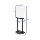 Acrylic Clear Plexiglass Poster Metal Floor Stand 22X28 with 5 Pocket Adjustable Brochure Holder 119050