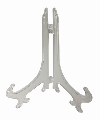 Two Piece Plate Easel for Counter, 5.5 inch Plate Holder   Clear 119066