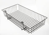 24 x 12 Metal Gridwall Basket w/ Hooks   Black 119074