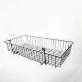 24 x 12 Metal Gridwall Basket w/ Hooks   Black 119074