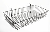 24 x 12 Metal Gridwall Basket w/ Hooks   Black 119074