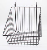 12 x 12 Metal Gridwall Slatwall Basket w/ Hooks   Black 119075