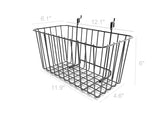 12 x 6 Wire Rectangular Basket for Gridwall or Slatwall   Black 119076