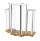 Podium, Wood Base w/ Clear Ghost Acrylic, lectern, pulpit, 3 tier construction 11909 UN