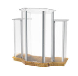 Podium, Wood Base w/ Clear Ghost Acrylic, lectern, pulpit, 3 tier construction 11909 UN