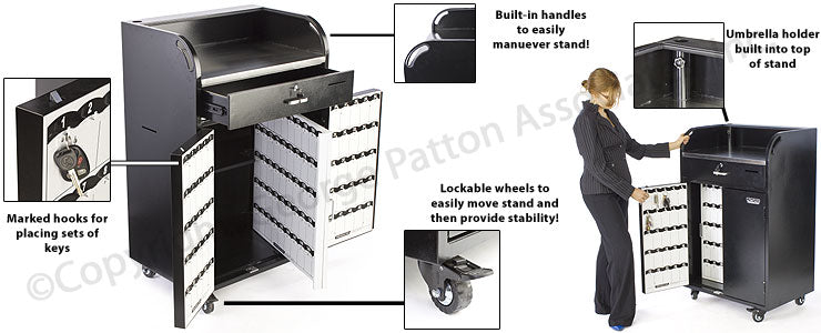 Valet_Podium_with_Key_Cabinet,_Locking_Drawer,_&_Wheels,_150_Hooks ...