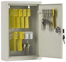 Key Box Cabinet with 30 Hooks, Wall Mounting, Locking   Beige 119104