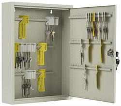 Key Box Cabinet with 120 Hooks, Wall Mounting, Locking   Beige 119106