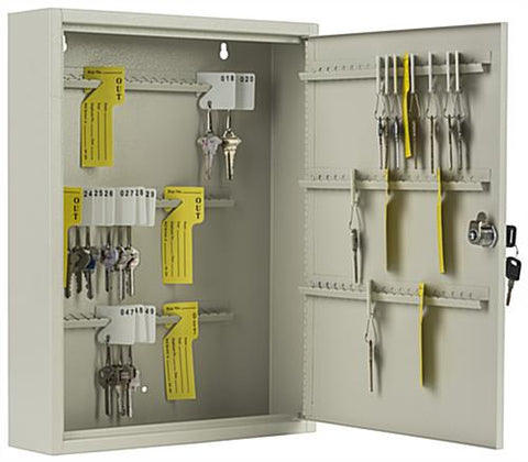Key Box Cabinet with 120 Hooks, Wall Mounting, Locking   Beige 119106