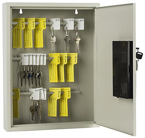 Electronic Key Cabinet with 60 Hooks, Digital Keypad & LED Indicator   Beige