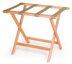 Wooden Luggage Rack   Oak with Tan Straps 119108