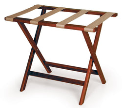 Wooden Luggage Rack   Mahogany with Tan Straps 119109