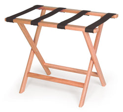 Wooden Luggage Rack   Oak with Black Straps 119110
