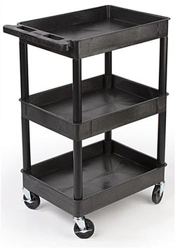 40 Plastic Utility Cart, 3 Trays   Black 119117