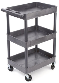 40 Plastic Utility Cart, 3 Trays   Gray 119118