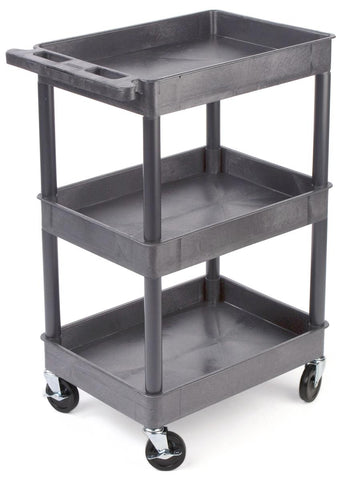 40 Plastic Utility Cart, 3 Trays   Gray 119118