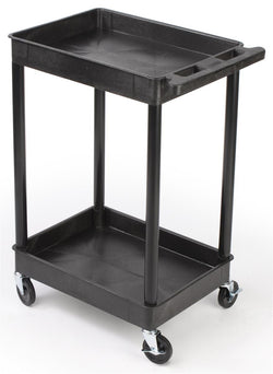 38 Plastic Utility Cart, 2 Trays   Black 119120