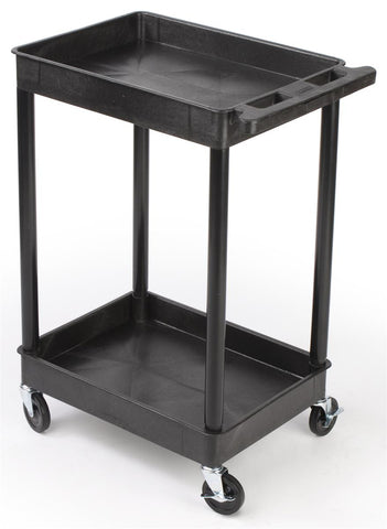 38 Plastic Utility Cart, 2 Trays   Black 119120