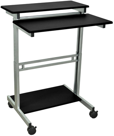 31.5 Mobile Sit or Stand Desk, Height Adjustable, Steel ¨C Black 119137