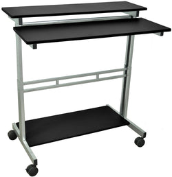39.5 Mobile Sit or Stand Desk, Height Adjustable, Steel ¨C Black 119138