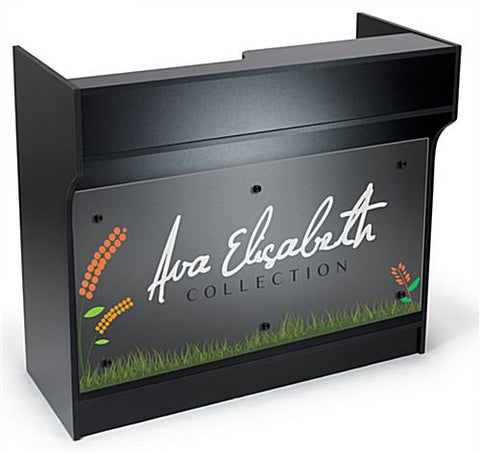 4' Cash Wrap w/ Custom Graphics Panel Kit, Black Standoffs   Black 119145