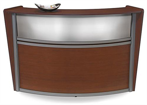 Reception Desks with Arc Design, Thermo Fused Melamine, Wood Finish ¨C Cherry