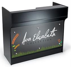 4' Cash Wrap w/ Custom Graphics Panel Kit, Silver Standoffs   Black 119158