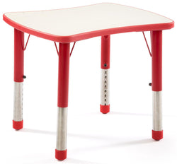 Children¡¯s Table, Height Adjustable, Curved Rectangular   Red 119164