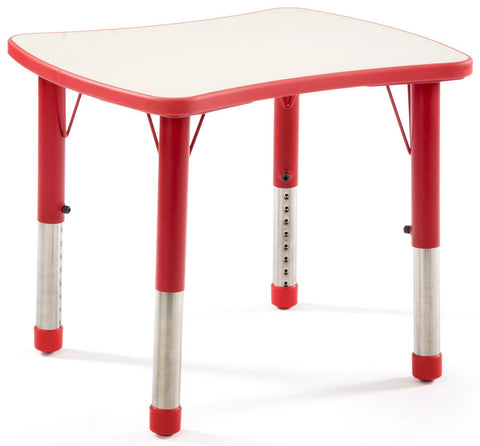 Children¡¯s Table, Height Adjustable, Curved Rectangular   Red 119164