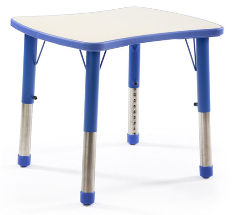 Children¡¯s Table, Height Adjustable, Curved Rectangular   Blue 119165