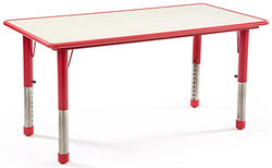 Children¡¯s Table, Height Adjustable, Rectangular   Red 119166