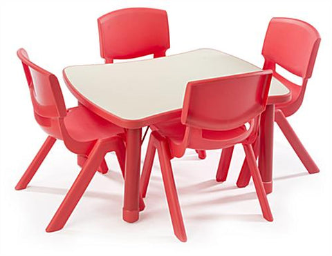 Children¡¯s Table and Chair Set, Height Adjustable w/ (10) 10Seats   Red