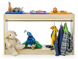 Children's Storage Display with Metal Pole & Mirror ¨C Maple Finish 119172